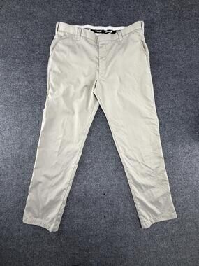 Aramark FlexFit Pants Mens 38x34 Beige Work Chino Stretch Microfiber Uniform